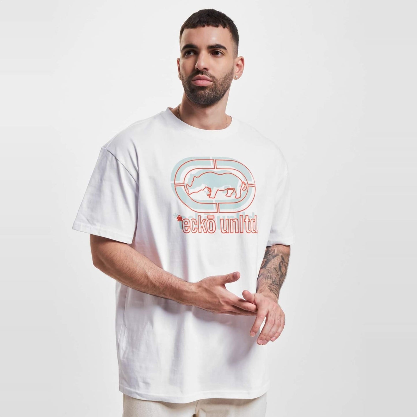 Tričko Ecko Unltd. Comfortable Outline Rhino Logo biele