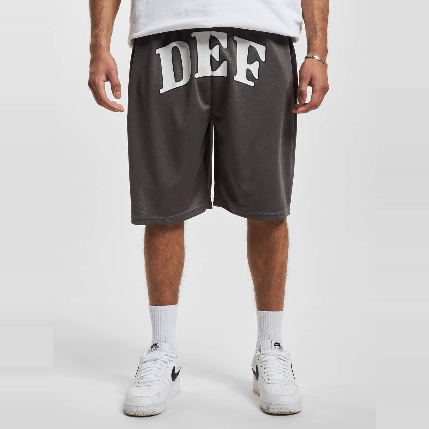 Pánske basketbalové šortky DEF Casual Arch Logo sivé