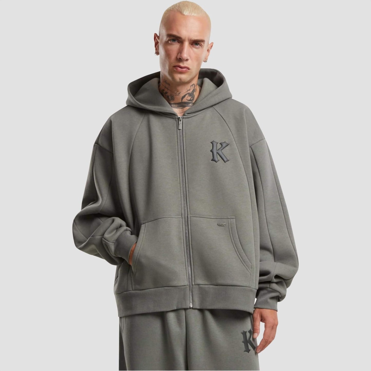 Mikina s kapucňou Karl Kani Comfortable šedá