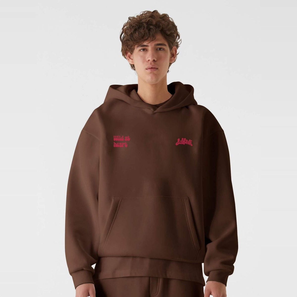 Mikina s kapucňou Lost Youth Soft hnedá