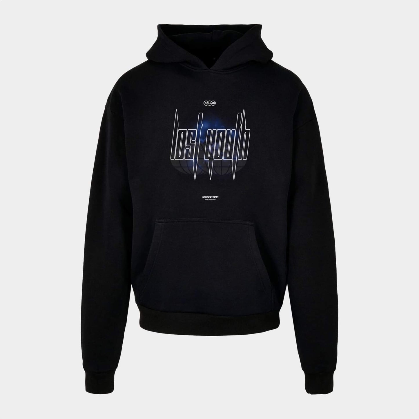 Mikina s kapucňou Lost Youth Comfortable Oversize čierna