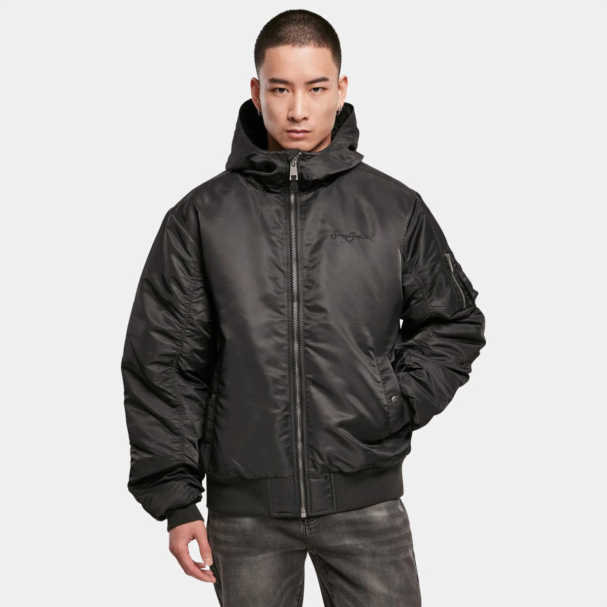Bunda Sean John Stylish bomber s kapucňou čierna