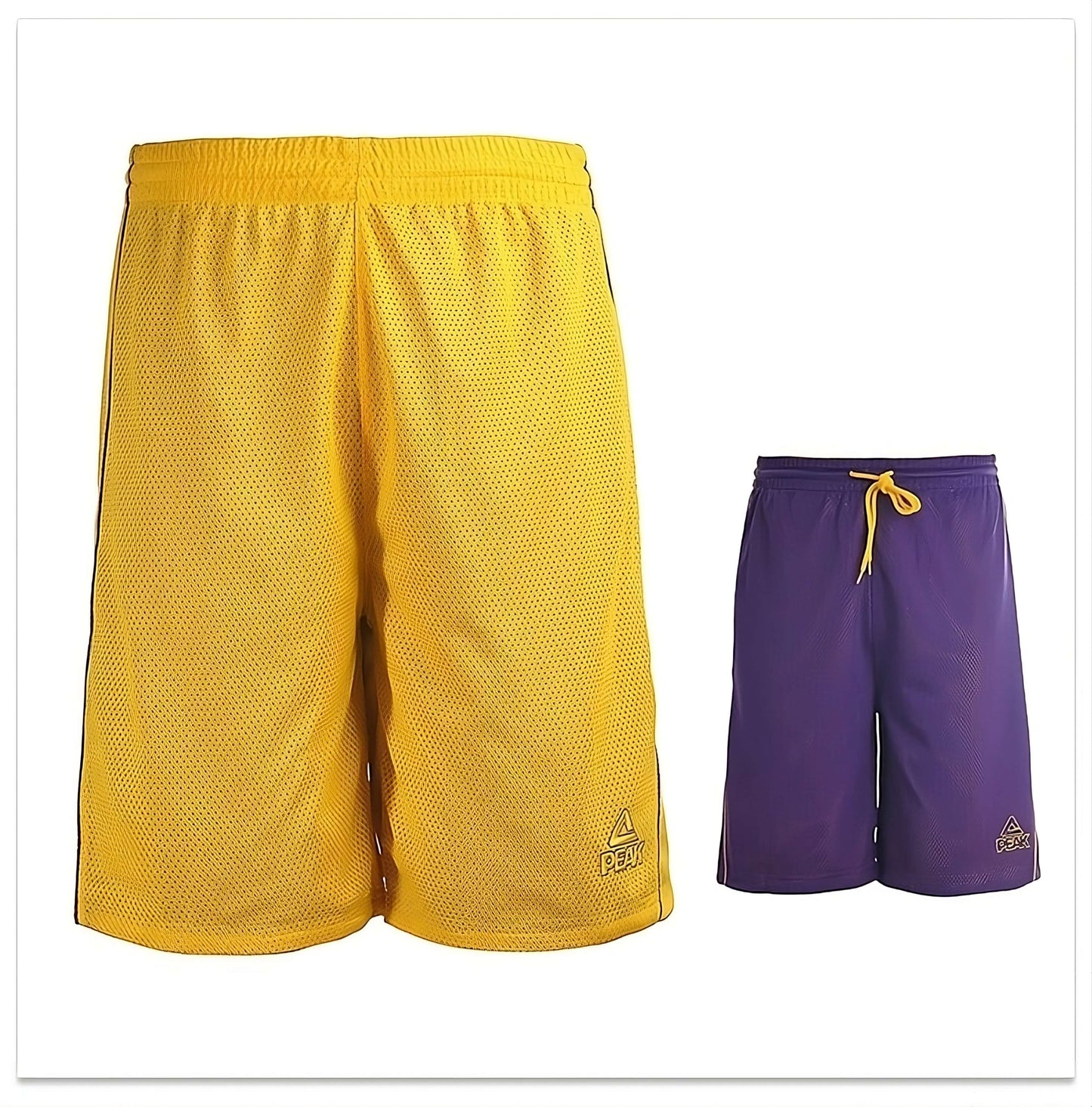 Obojstranná basketbalová súprava (dres + trenírky) PEAK Basketball MATCH REVERSIBLE SET Žlto-fialová