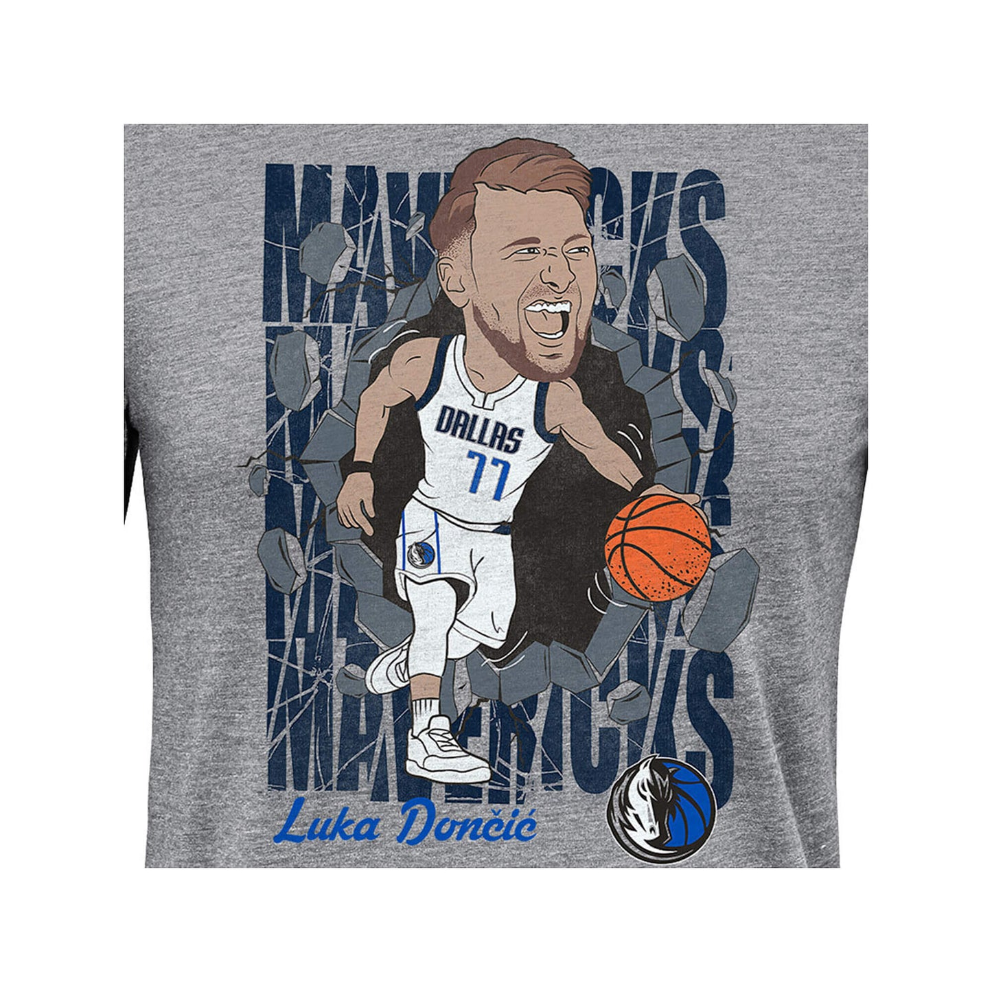 OUTER STUFF NBA COURT SIDE SS TRIBLEND TEE DALLAS MAVERICKS DONCIC LUKA Dk. Grey