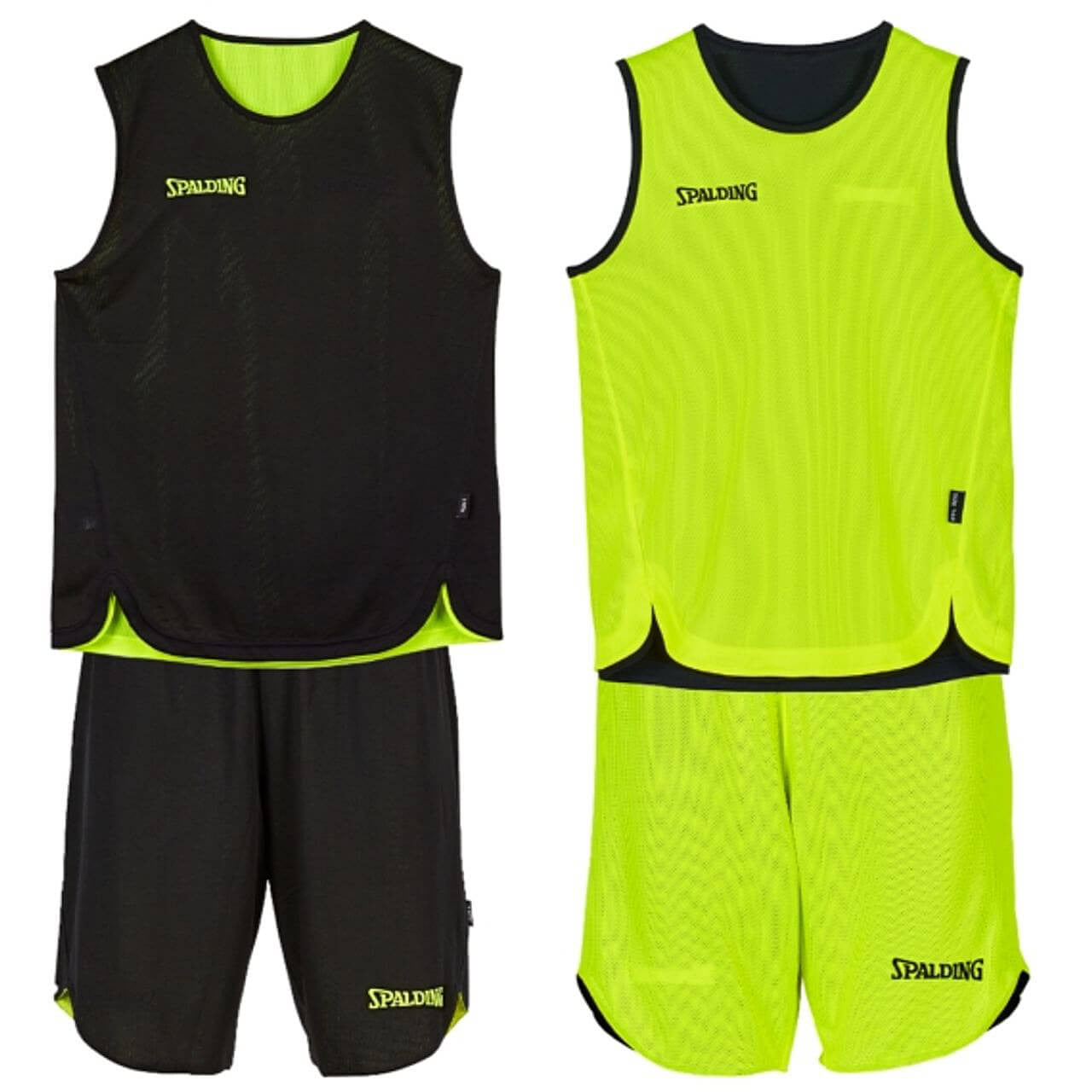 Detský obojstranný basketbalový set Spalding Doubleface Kids Set čierny/neónovo-žltý