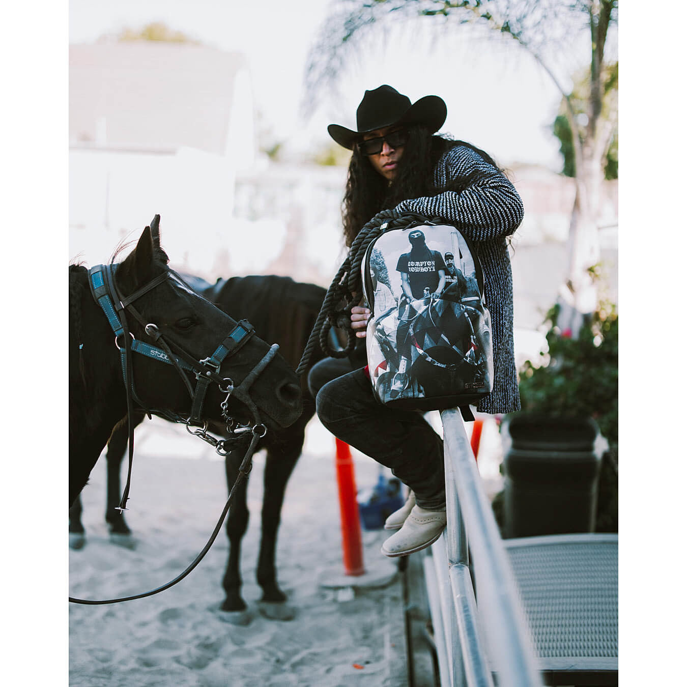 Sprayground Compton Cowboys Ride Alone Backpack Black