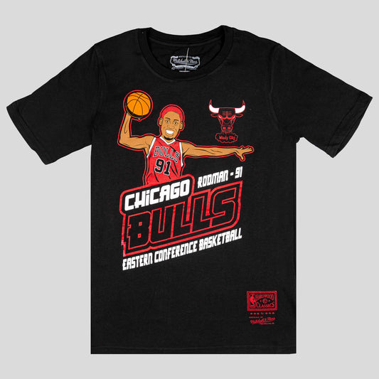 Mitchell & Ness Nba The Dunk Ss Ctn Tee Chicago Bulls Rodman Dennis Black