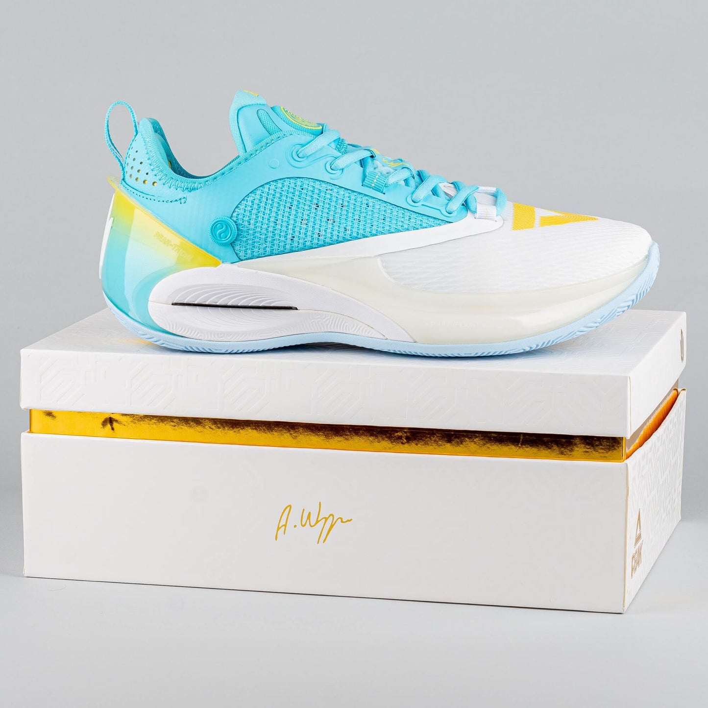 Basketbalové tenisky Peak Basketball Shoes AW2 - Warrior Andrew Wiggins Taichi Ultralight White/Tropical Blue