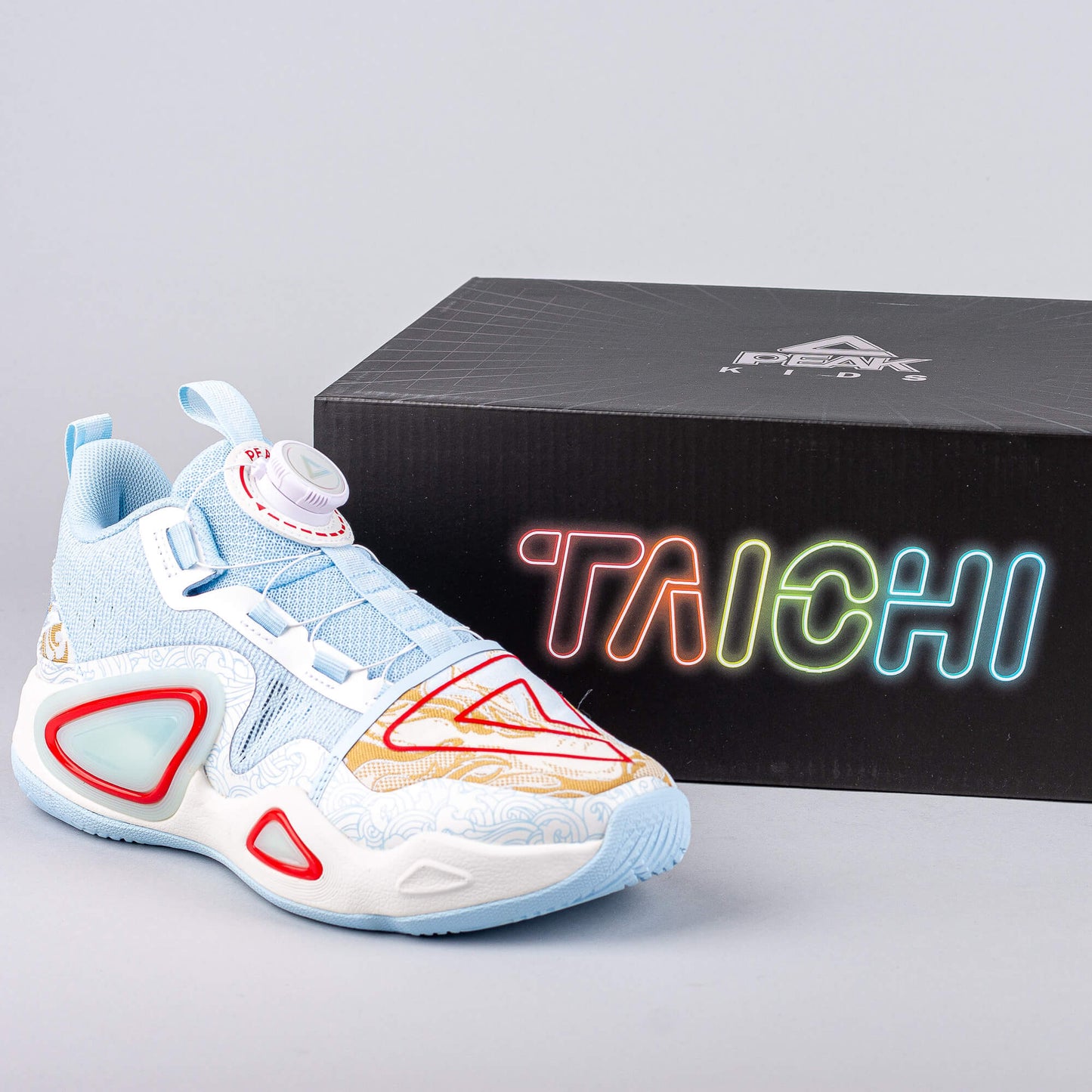 Detské basketbalové tenisky Peak Kids Basketball Shoes Big Triangle 2.0 Disc Lt.Blue