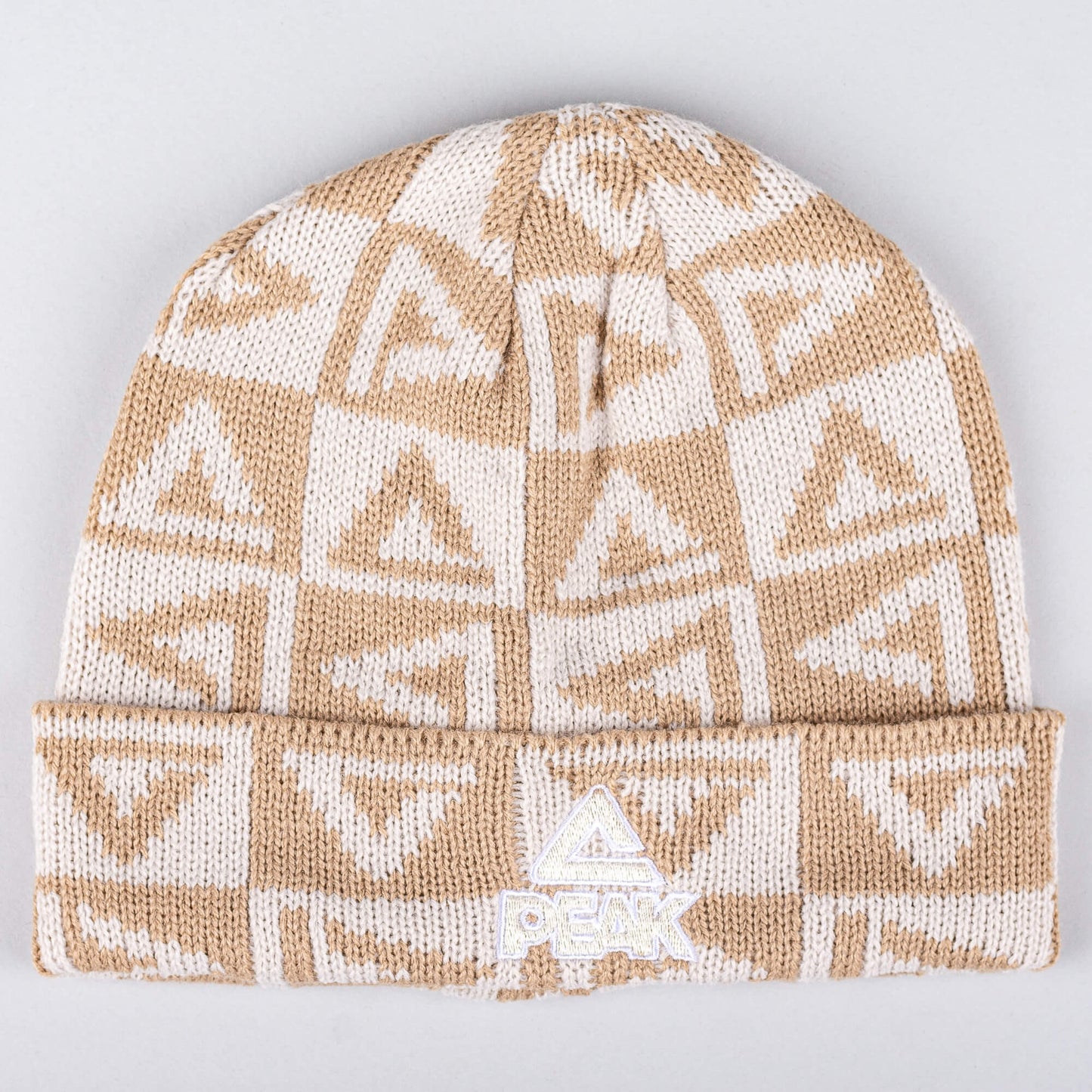 Peak Pletená Zimná Čiapka (Knitted Hat) White Beige