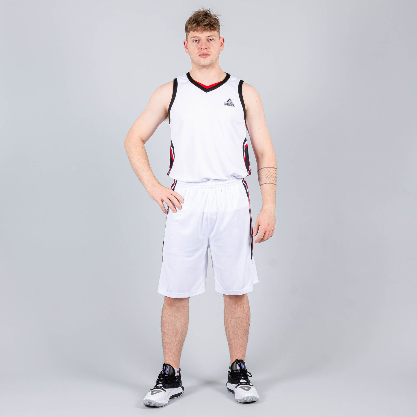 Basketbalová súprava (dres + trenírky) Peak Basketball Uniforms biela