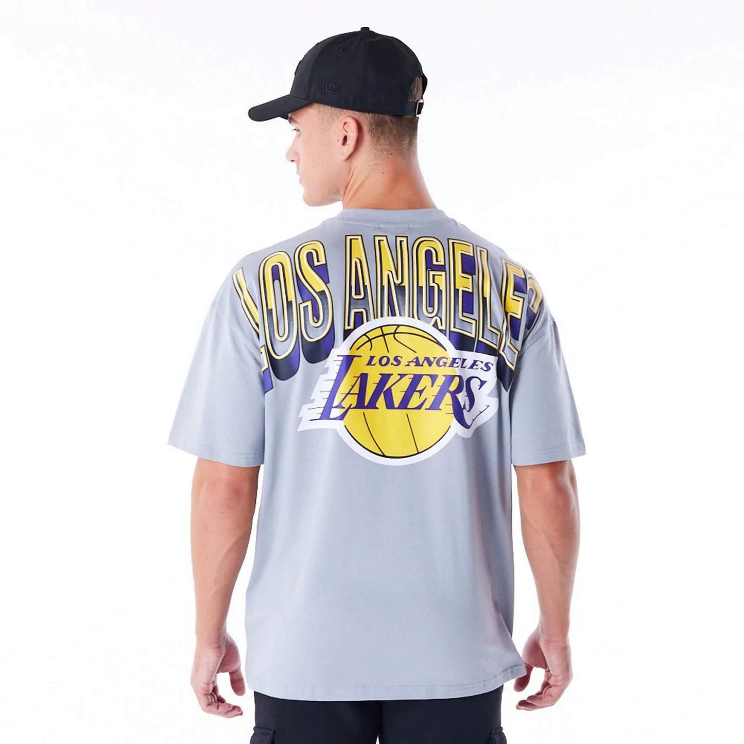 Tričko New Era NBA Los Angeles Lakers Tech Grey Oversized T-Shirt šedé