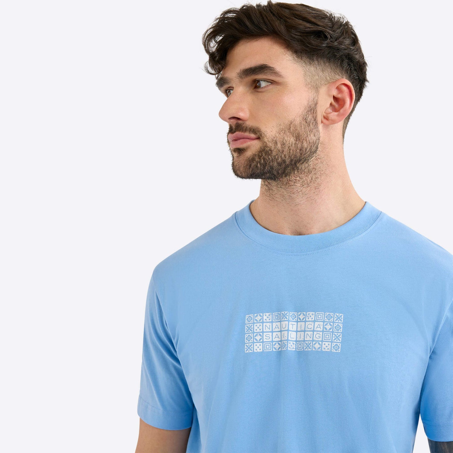 Tričko Nautica Bodmin B&T T-Shirt bledomodré