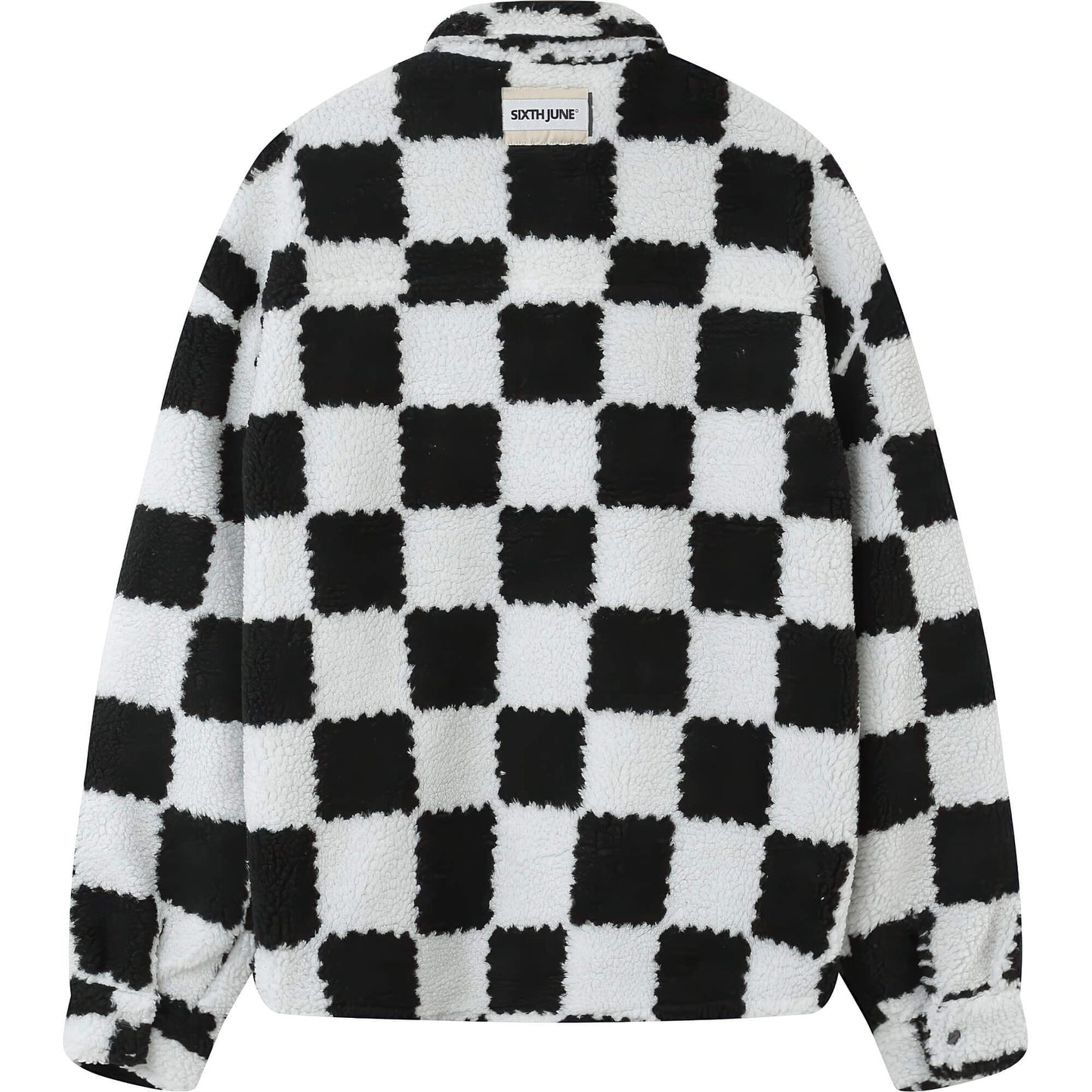 Sixth June Oversized Square Sherpa Jacket Bkwh