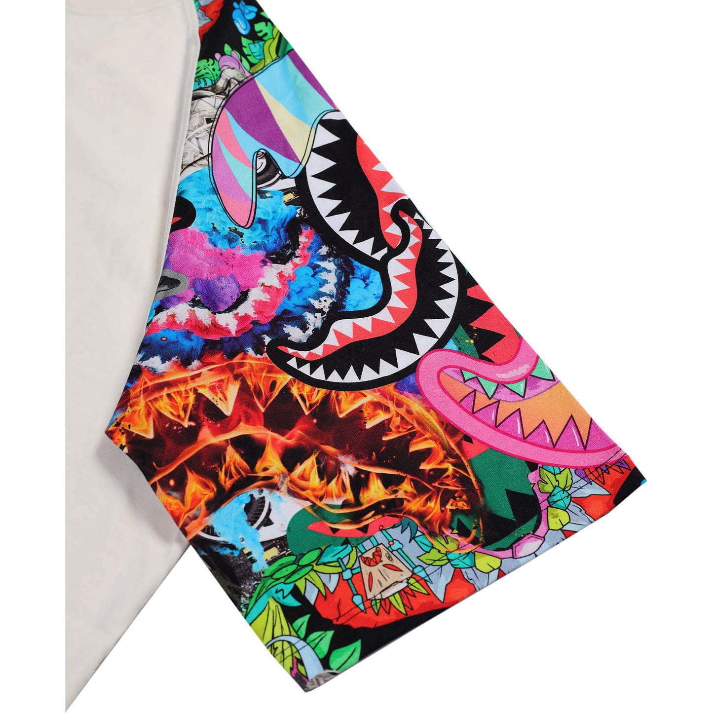 Tričko Sprayground All The Shark Raglan Over T-Shirt Ivory Multi