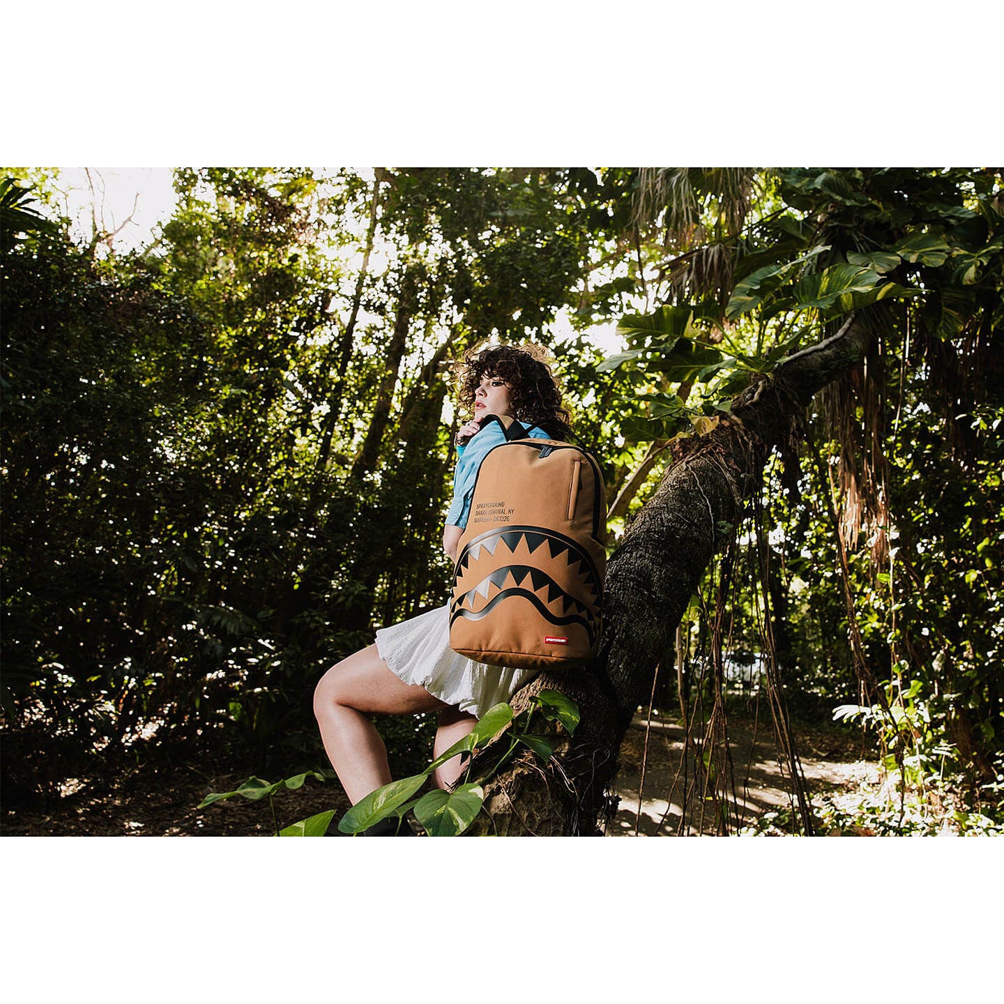 Batoh Sprayground Shark Central Interior DLX-Faux Suede Backpack Brown