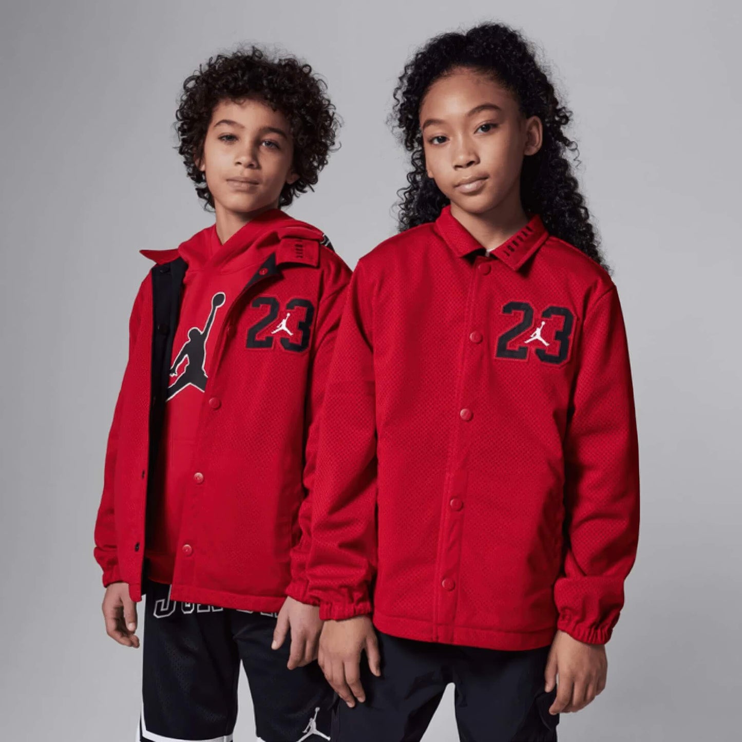Detská obojstranná bunda JORDAN Coach Jacket čierno-červená