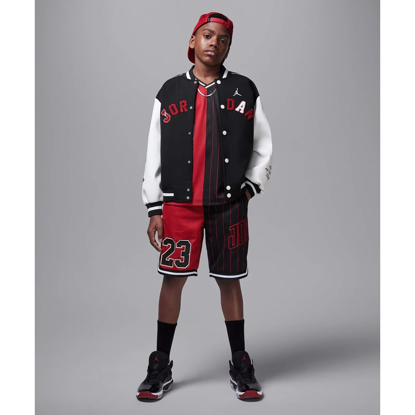 Detské šortky JORDAN Play Off Game shorts červno-čierne