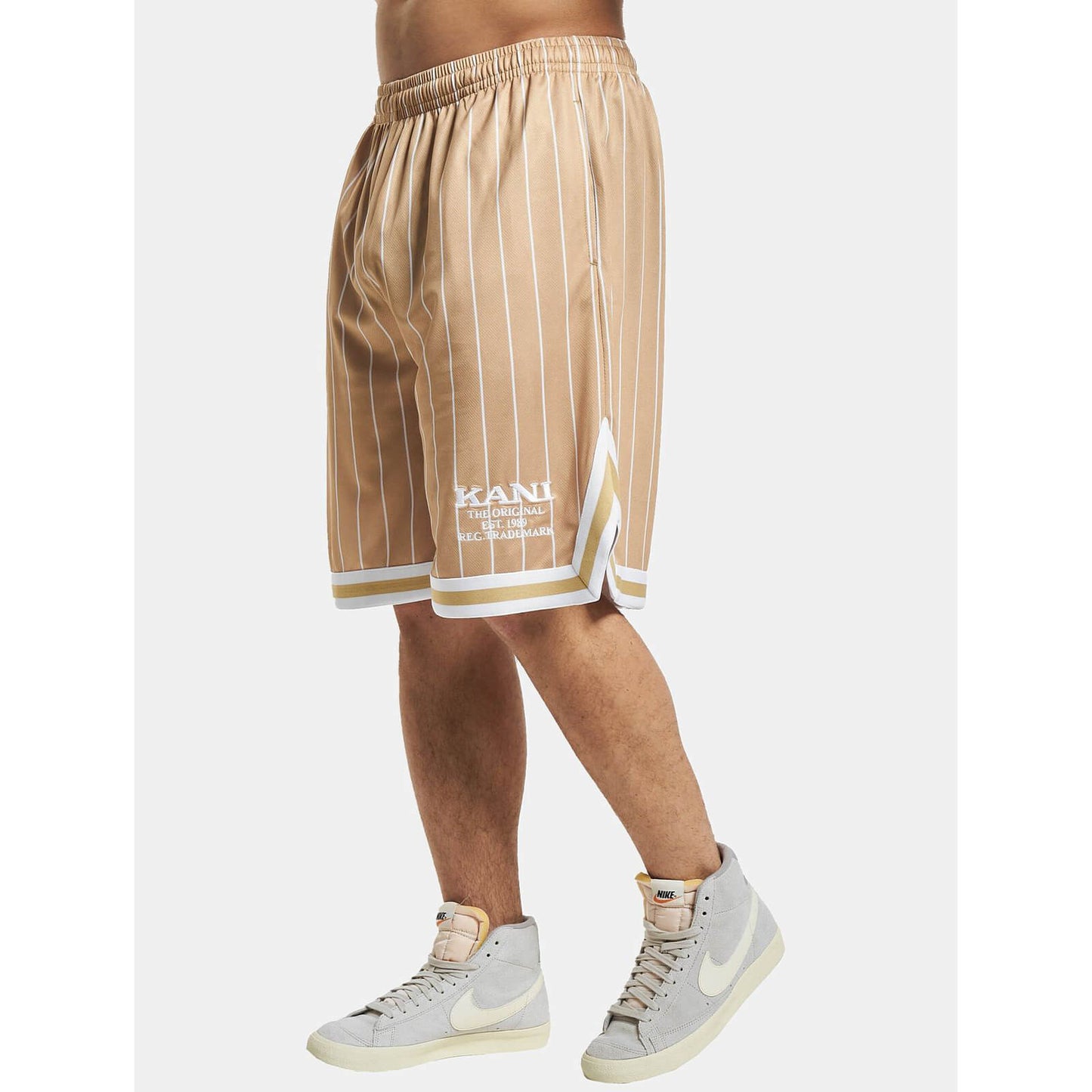 Pánske šortky Karl Kani Retro Pinstripes béžové