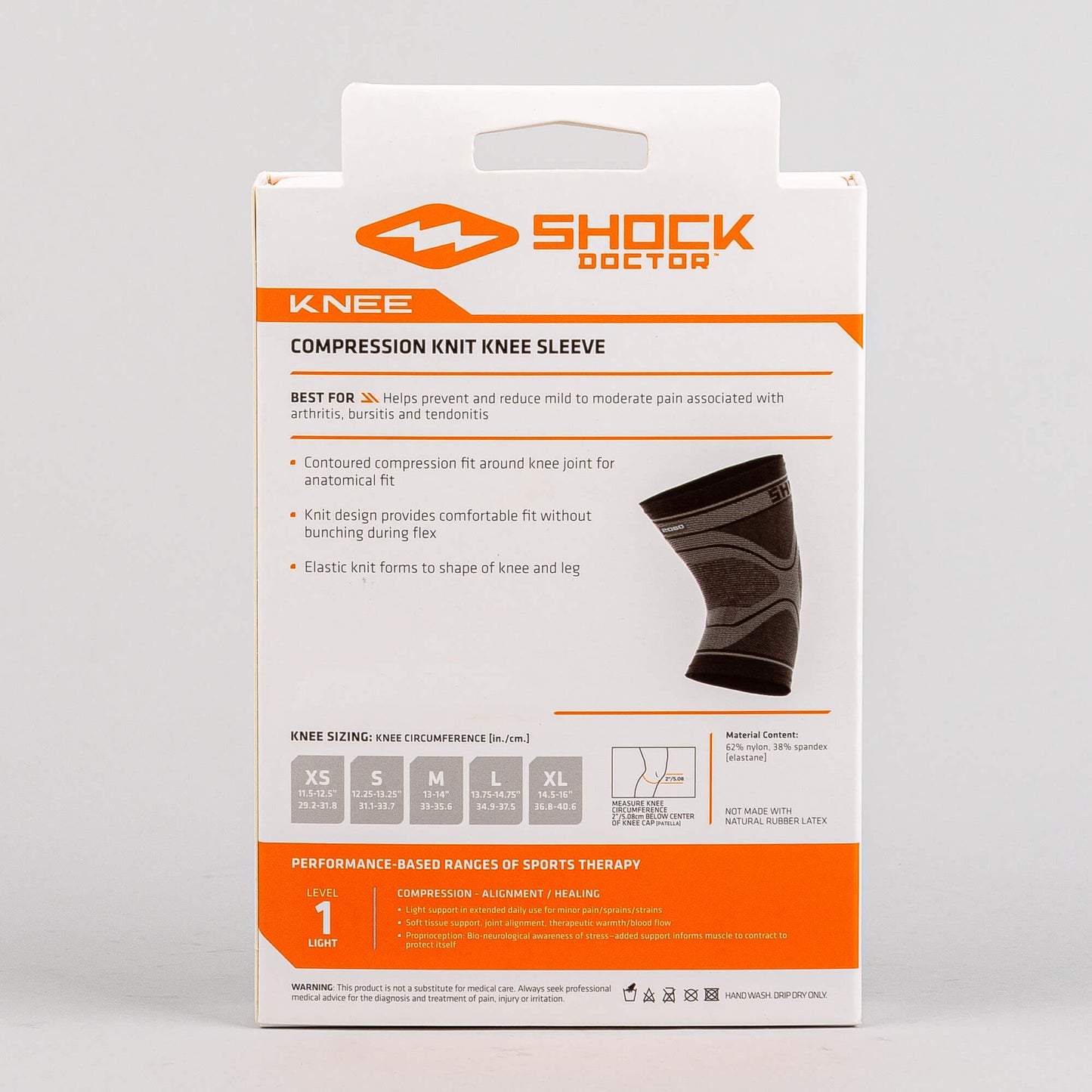 Shock Doctor Compression Knit Knee Sleeve Black