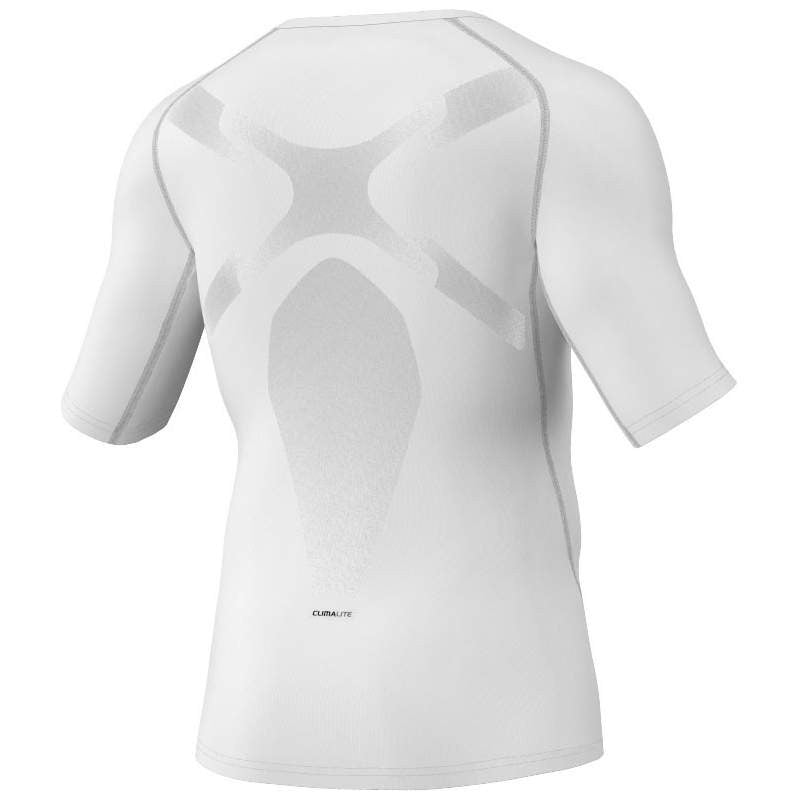 Adidas Mens Logo Techfit Tops White