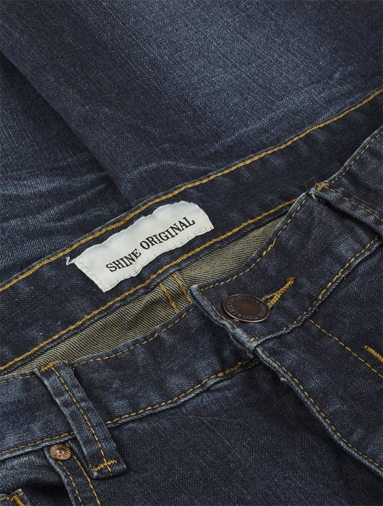 Shine Original Nohavice Tapered Fit Jeans Night Ocean