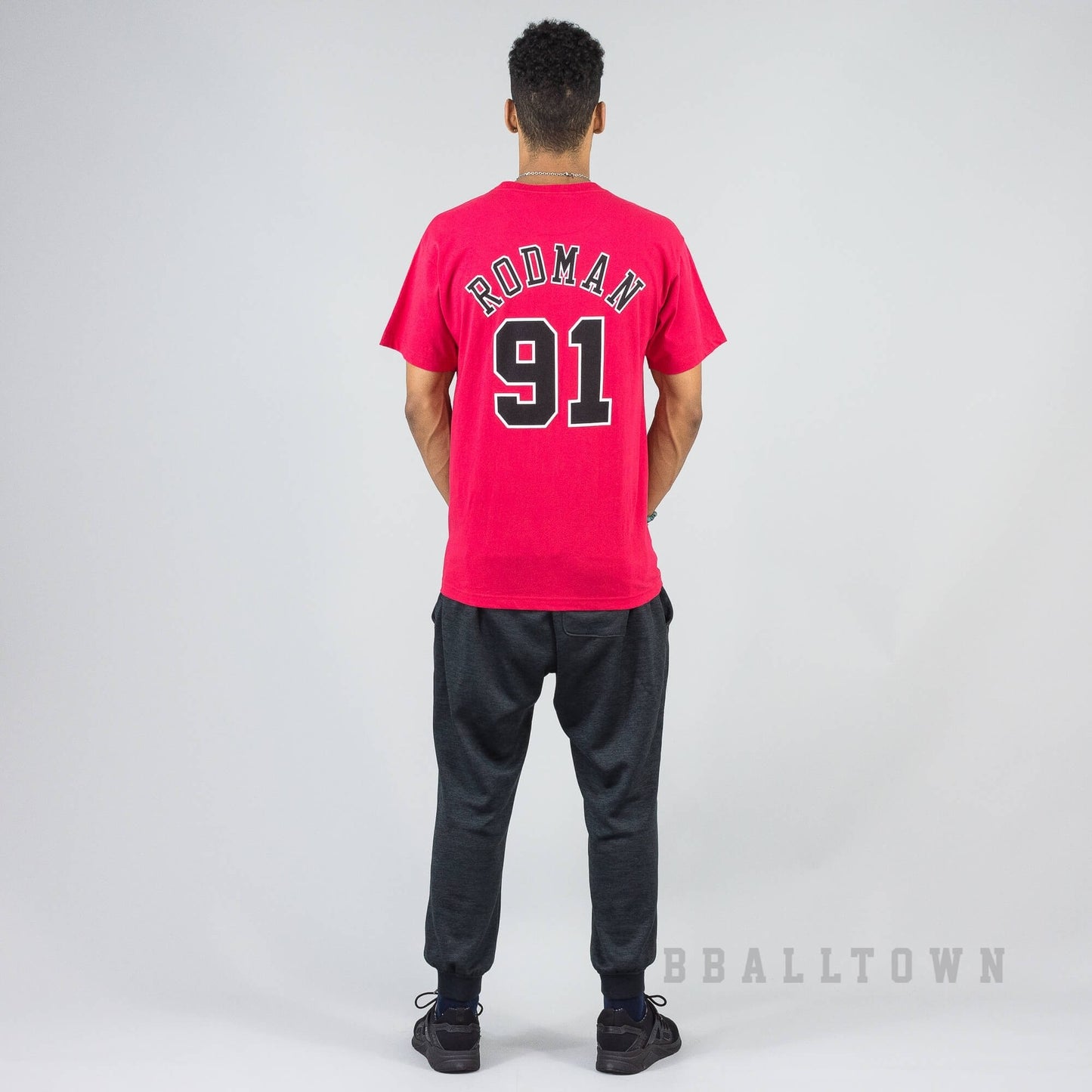 MITCHELL & NESS NBA TRADITIONAL TEE CHICAGO BULLS / DENNIS RODMAN No. 91 RED
