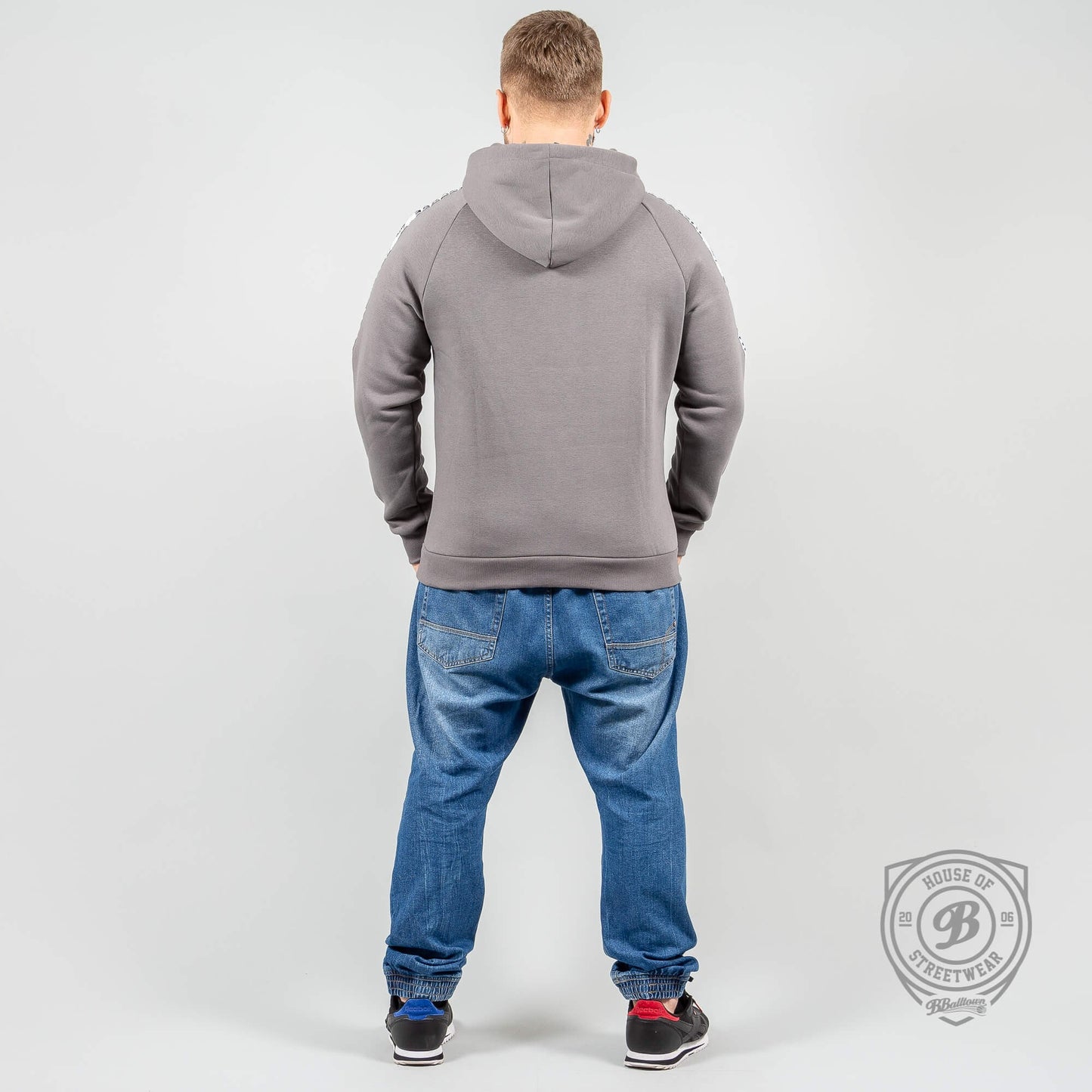 Hype Half Zip Hoodie - Just Hype Tape Charcoal