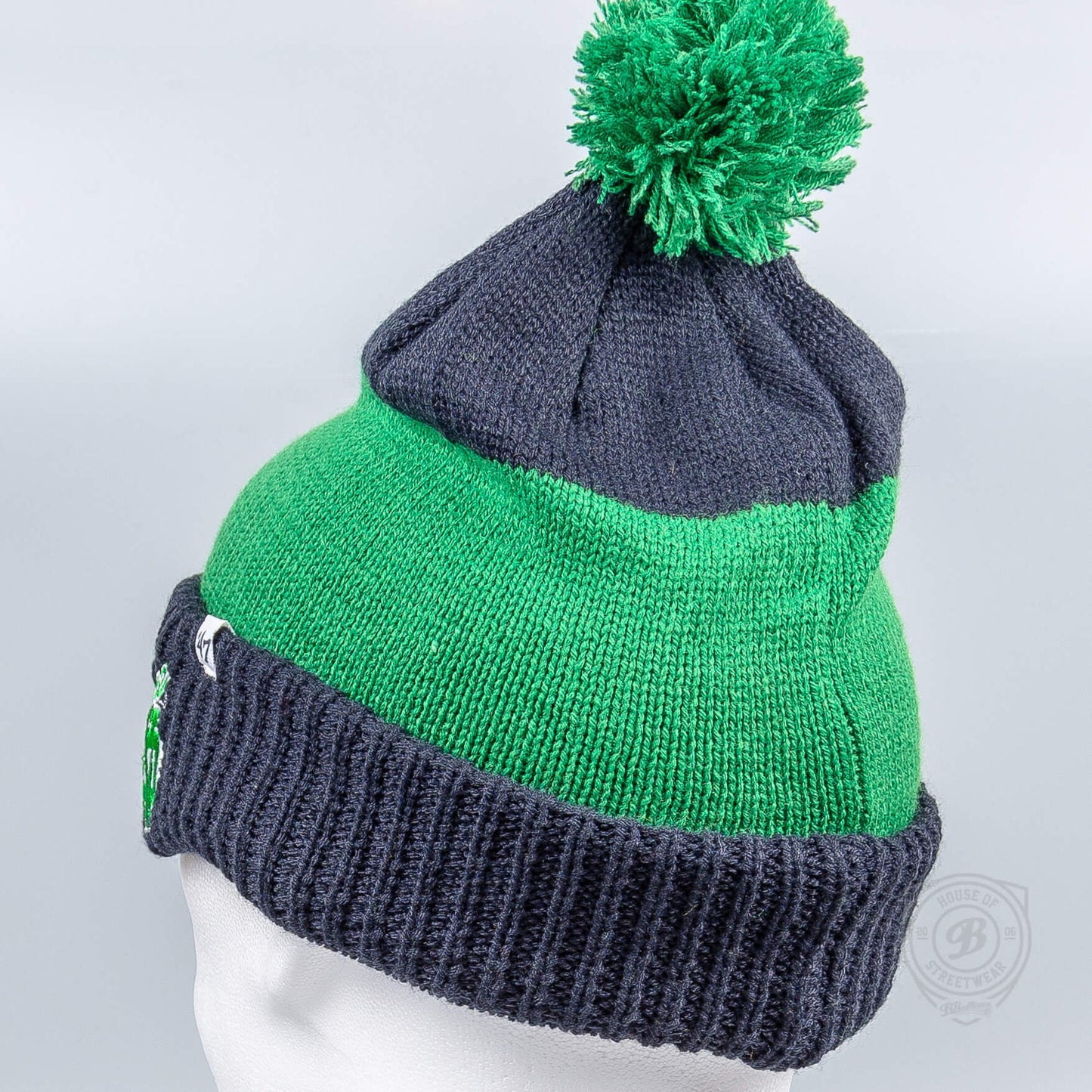 Zimná čiapka s brmbolcom 47 Brand NCAA Notre Dame Standalon Navy Hustle Knit Cuff zelená/tmavomodrá