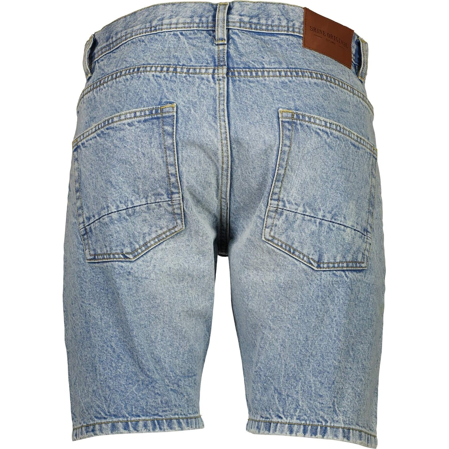 Shine Original Loose Fit Denim Shorts Bleach Indigo