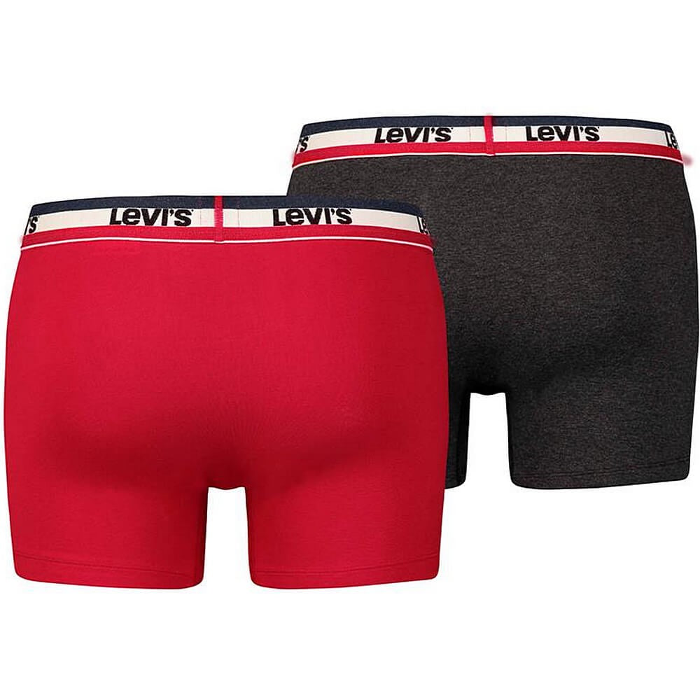 Súprava 2 kusov boxeriek Levi's® Sprtswr Logo Boxer Brief 2P červené/čierne