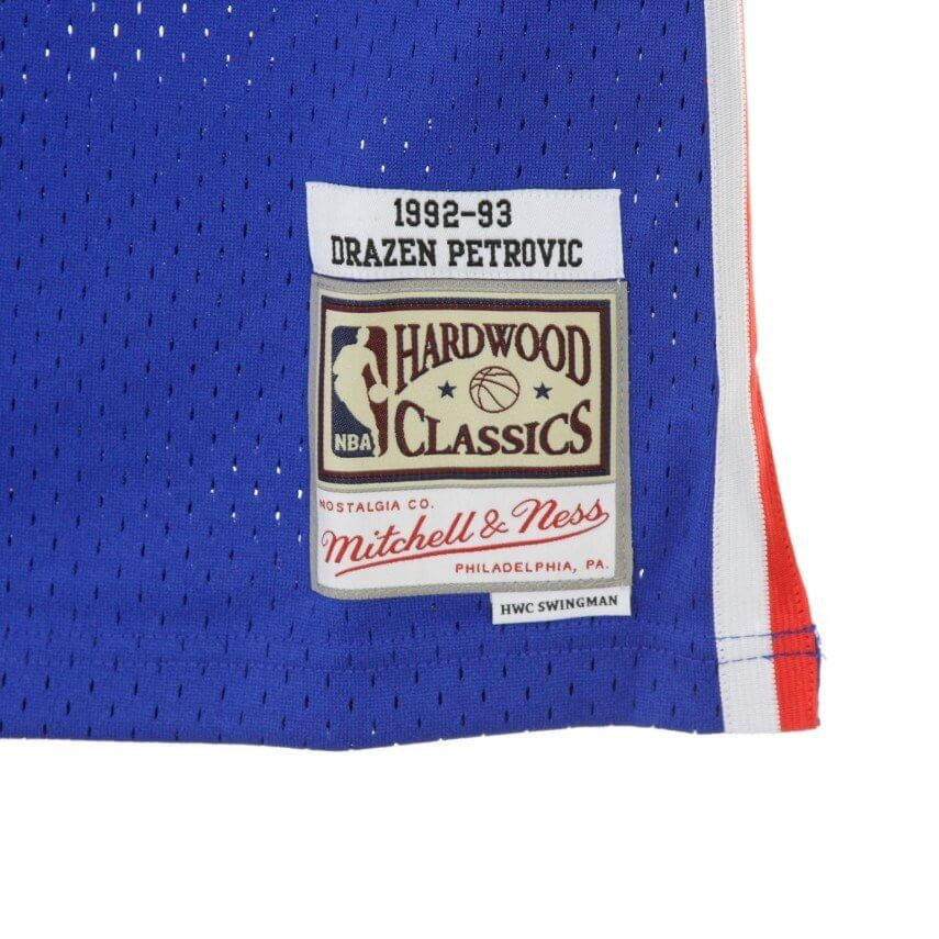 Basketbalový dres Mitchell & Ness NBA Swingman Jersey New Jersey Nets Road 1992-93 Drazen Petrovic modrý