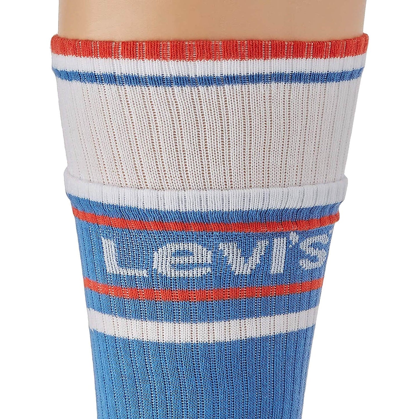 Levis Unisex Double Welt Regular Cut (2-Pack) White / Blue / Red