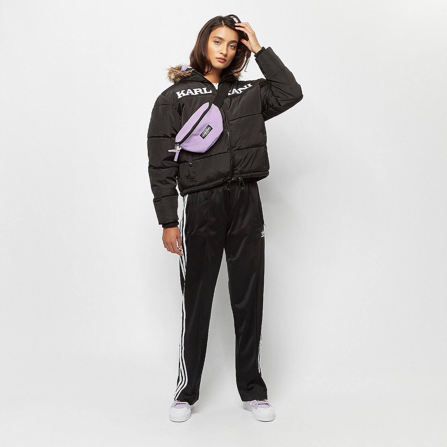 Karl Kani Retro Hooded Puffer Jacket Black