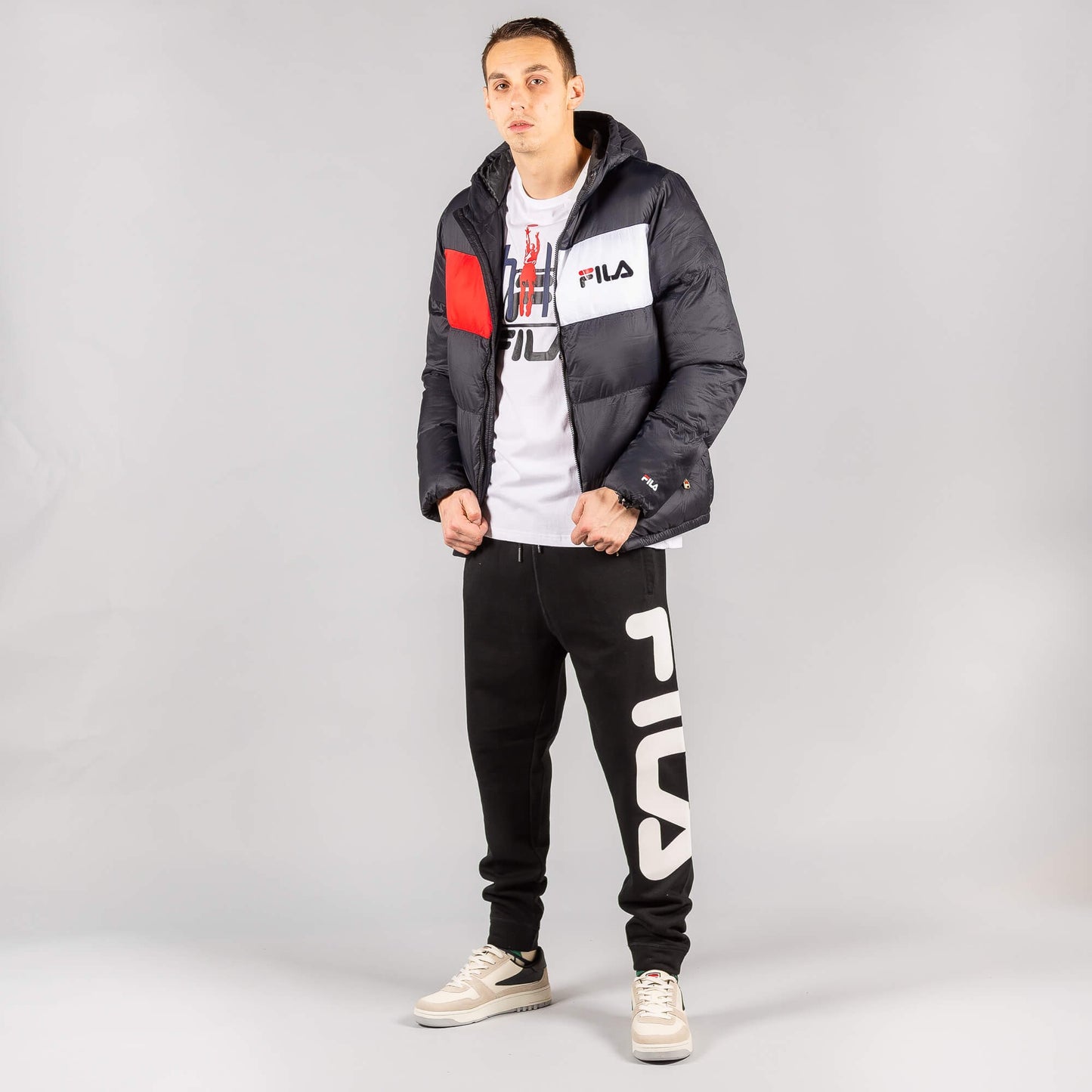 Zimná bunda Fila Floyd Puff Hood Jacket Black čierna