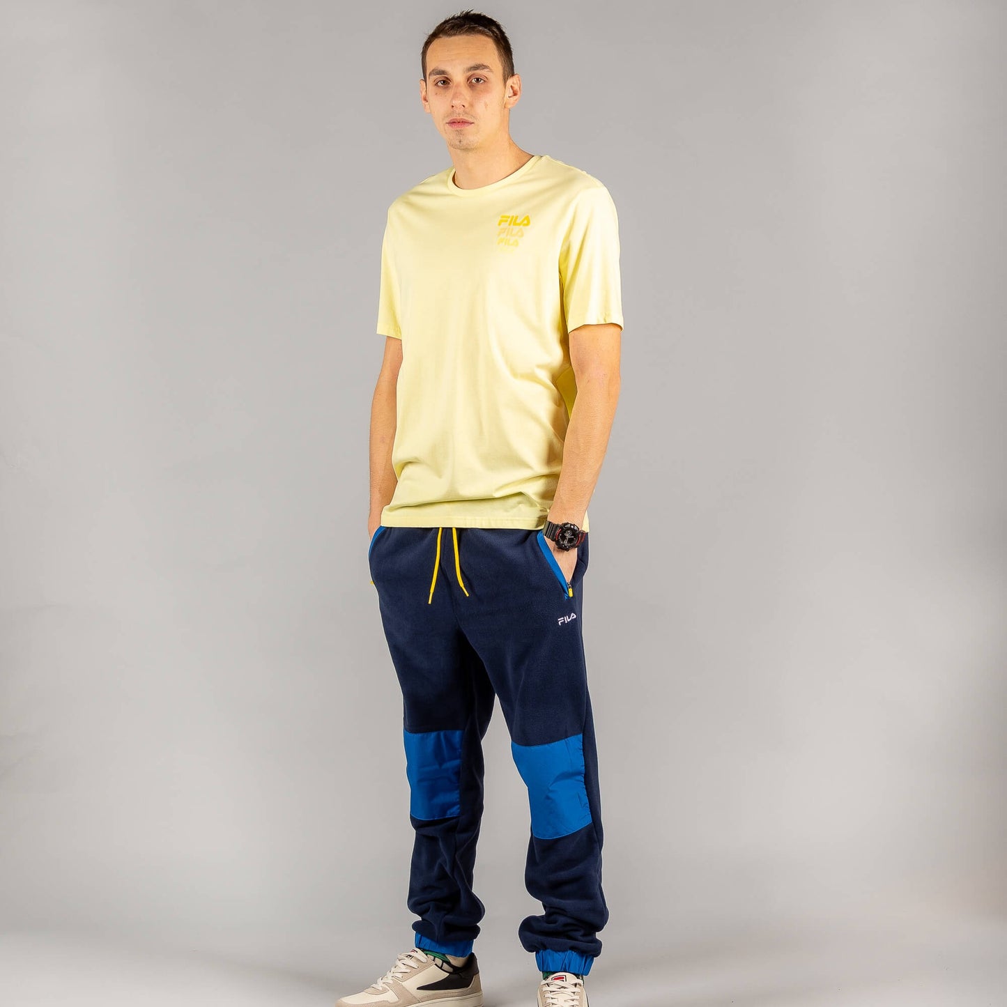 Tepláky FILA YVON fleece pants tmavomodré