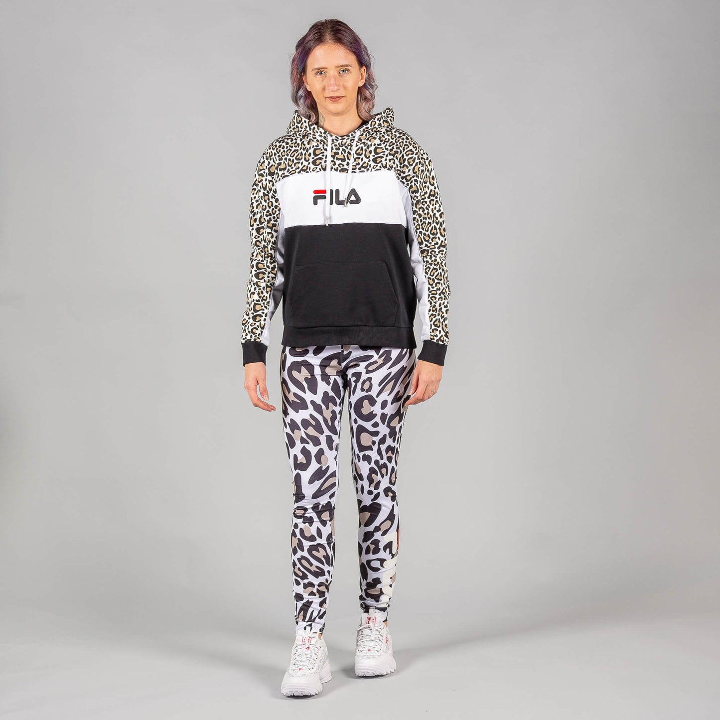 Fila Aqila Aop Blocked Hoody Bold Leo Allover-Black-Bright White