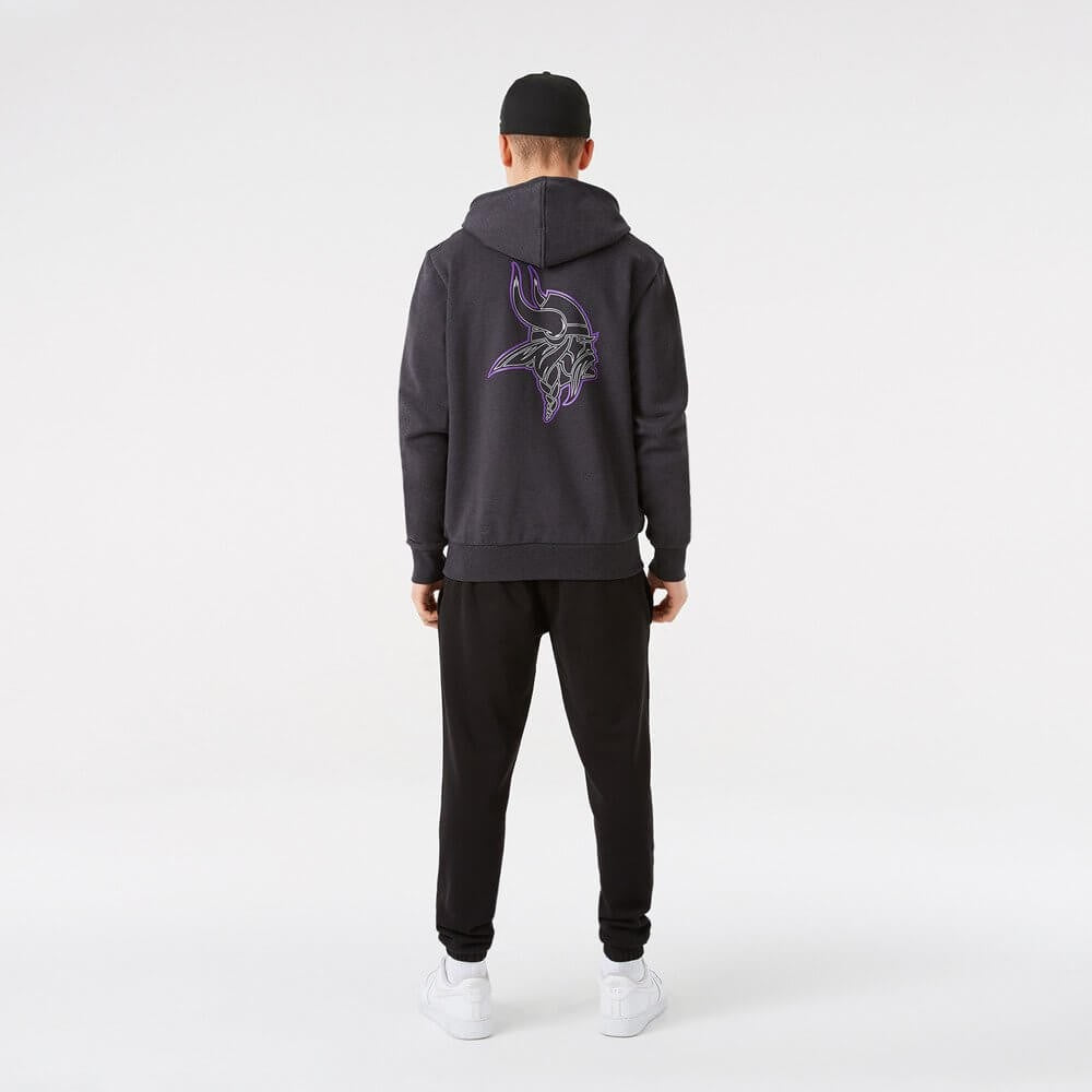 NEW ERA mikina NFL Outline logo po hoody MINNESOTA VIKINGS Grey