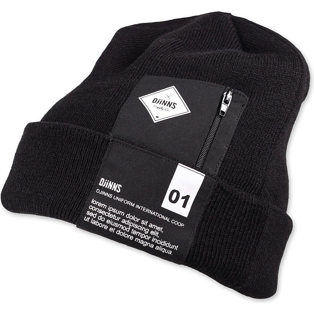 Djinn's Basic Beanie Lorem Pocket Black