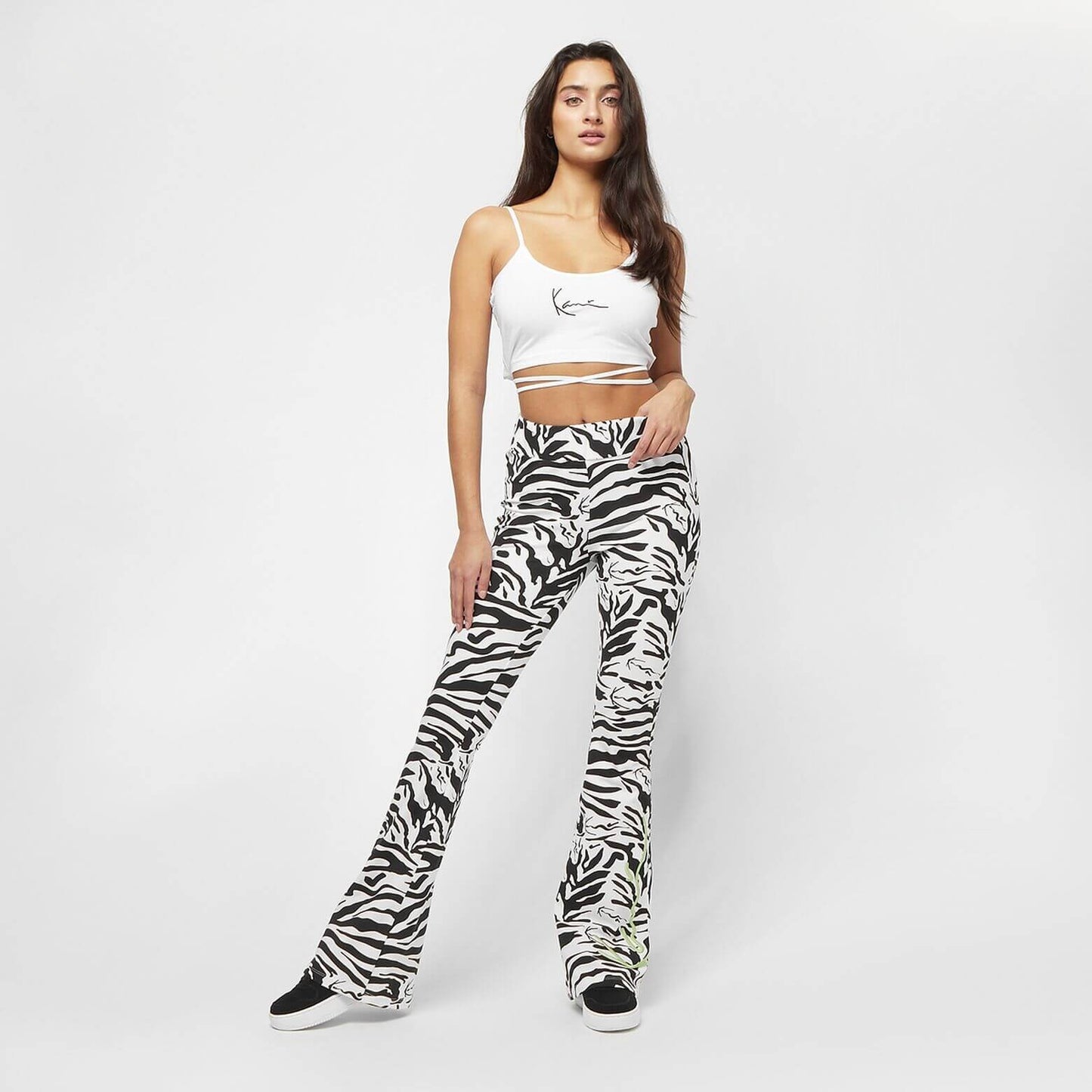 Karl Kani Signature Zebra Flared Leggins White/Black