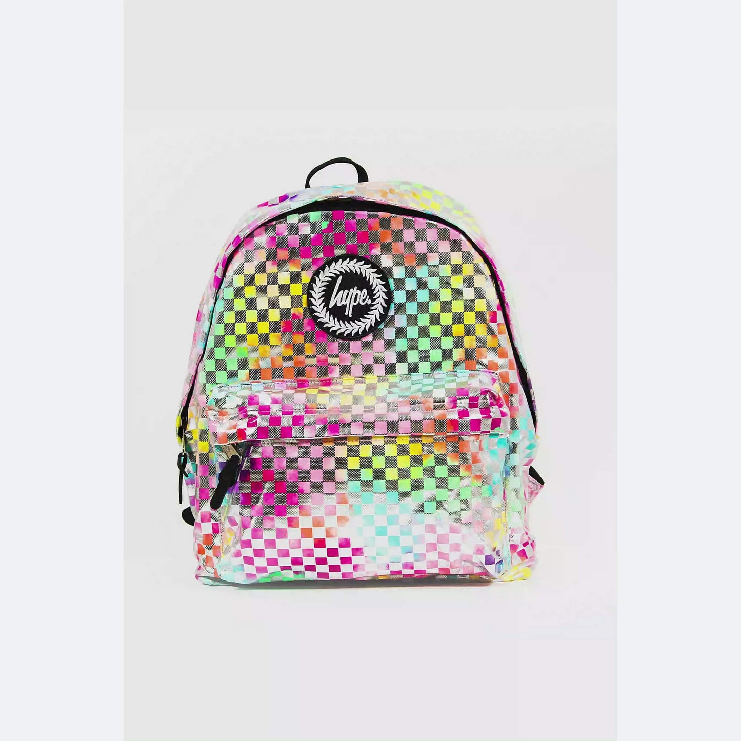 Hype Unisex Multi Rainbow Check Crest Backpack Multi