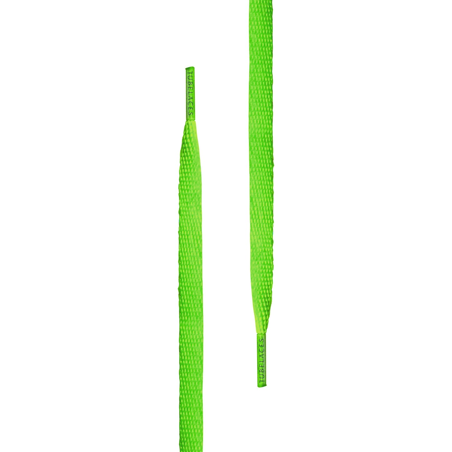 Ploché šnúrky do topánok Tubelaces White Flat neongreen 120 cm neónovo-zelené