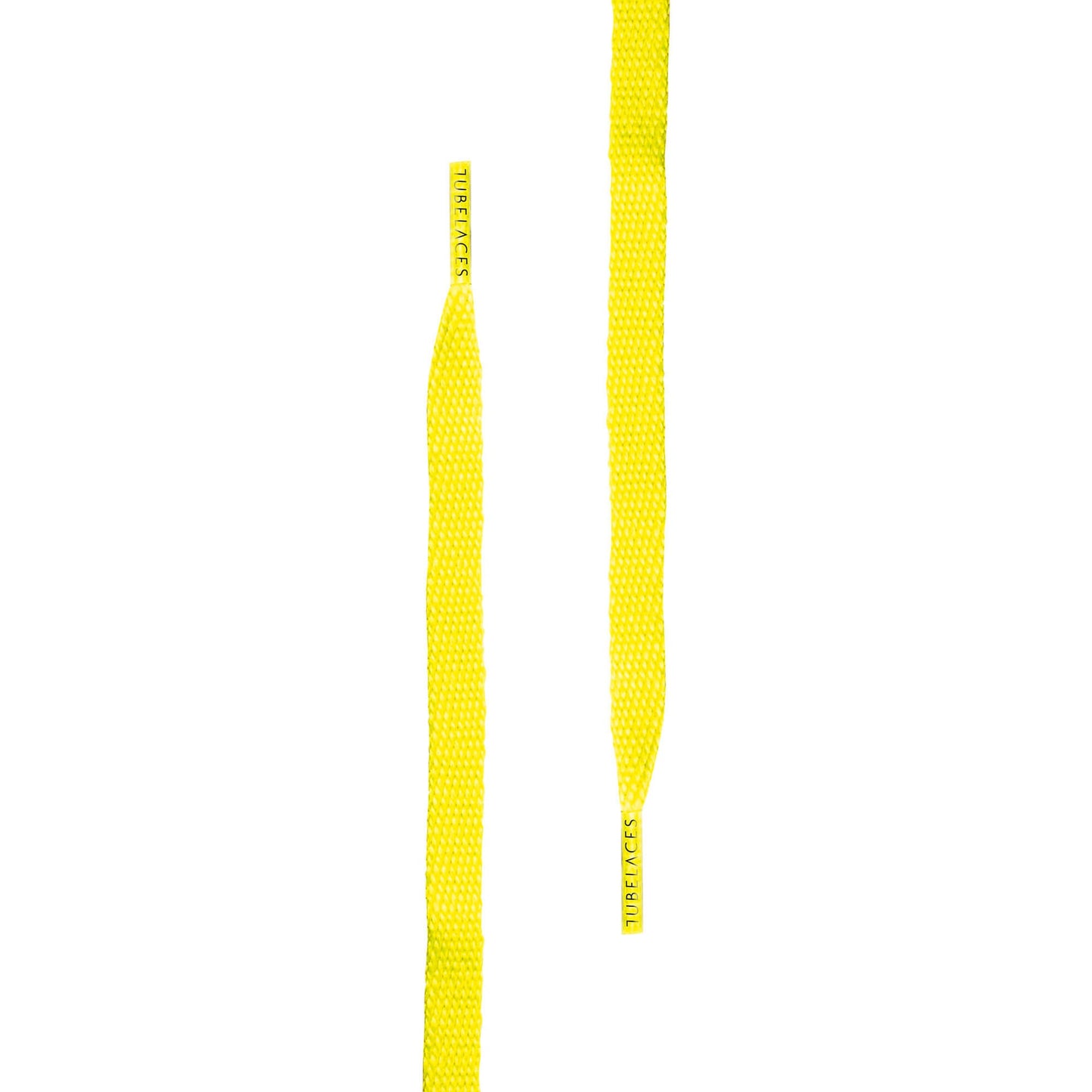 Ploché šnúrky do topánok Tubelaces White Flat neonyellow 120 cm neónovo-žlté
