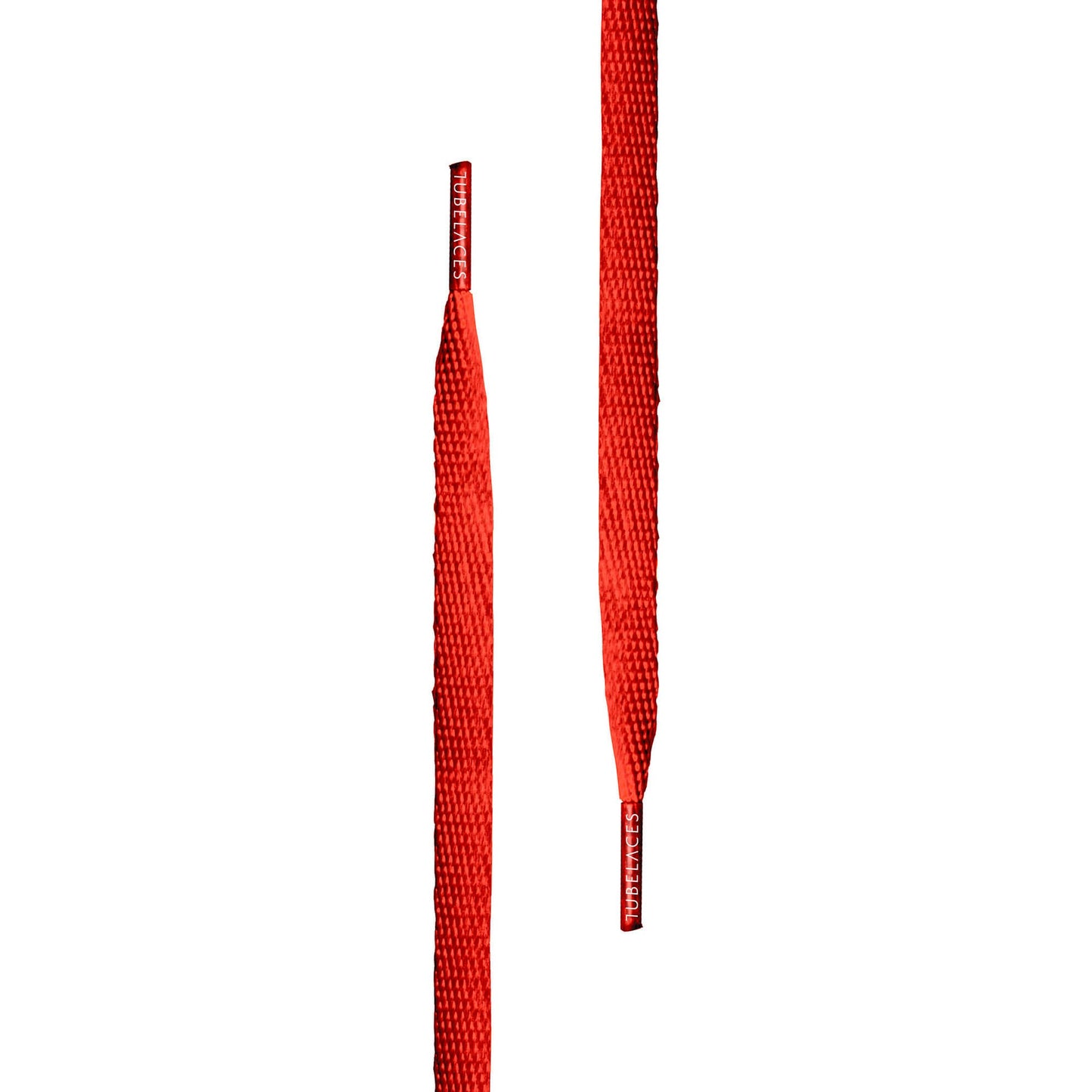 Ploché šnúrky do topánok Tubelaces White Flat red 120 cm červené