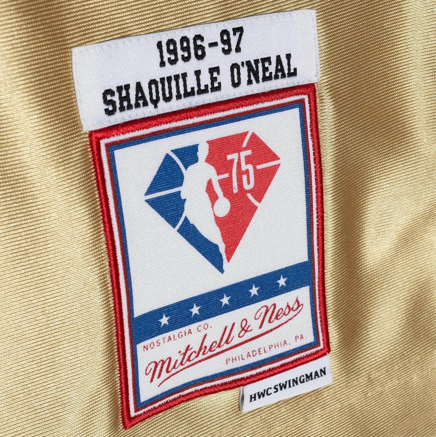 Basketbalový dres Mitchell & Ness 75th NBA Anniversary Gold Swingman Jersey LOS ANGELES LAKERS SHAQUILLE O’NEAL zlatý