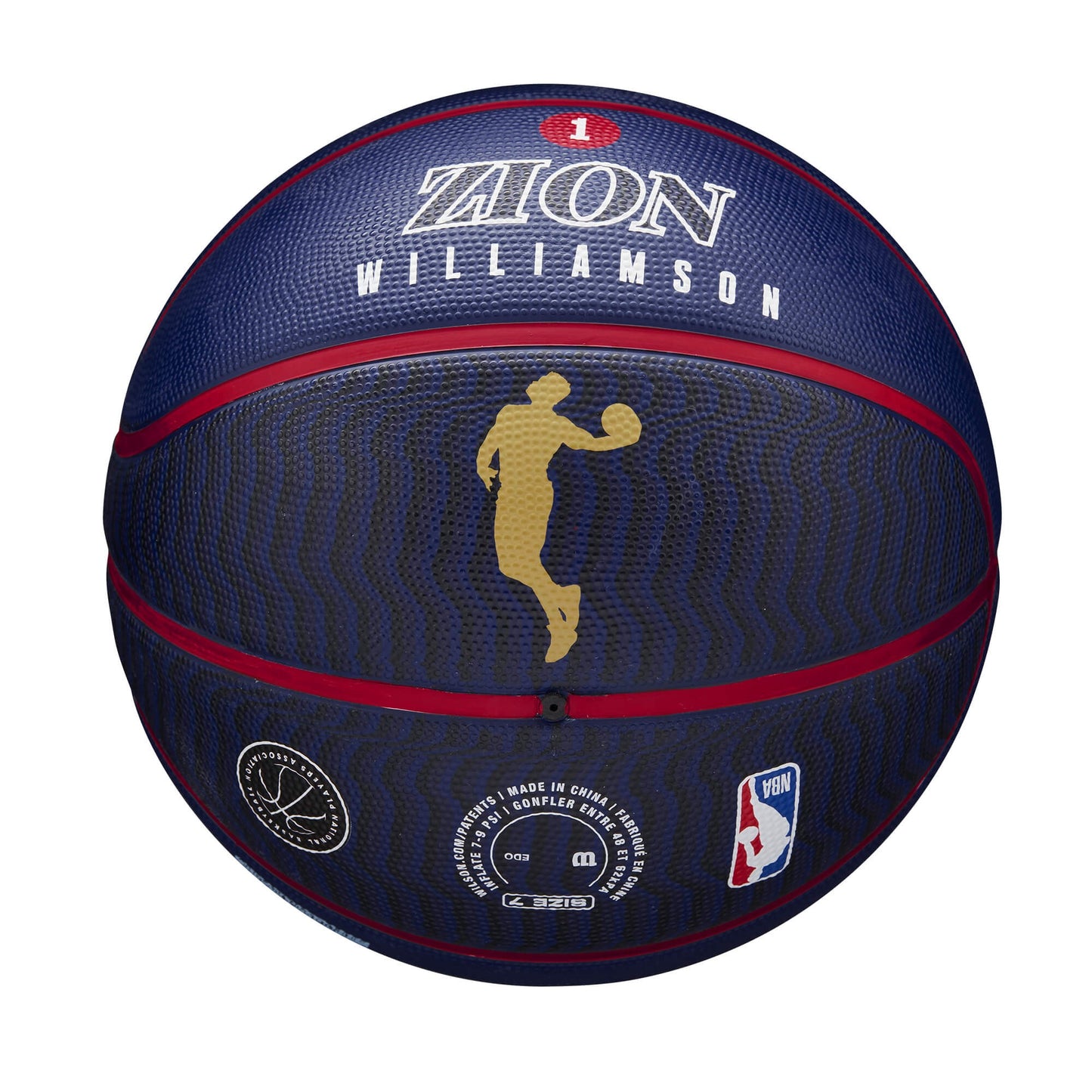 Basketbalová lopta Wilson NBA Player Icon - Zion Williamson (veľkosť 7) tmavomodrá
