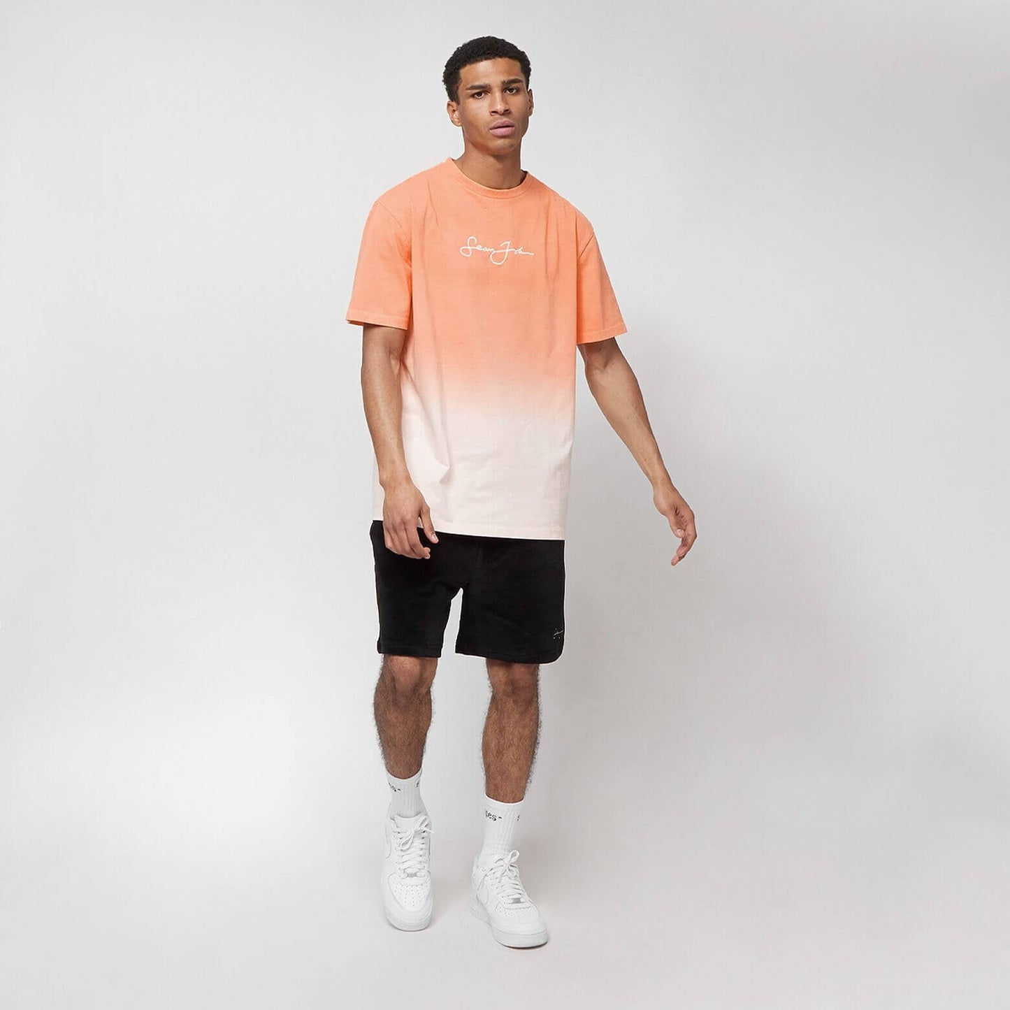 Sean John Script Logo Gradient Tee coral/sand