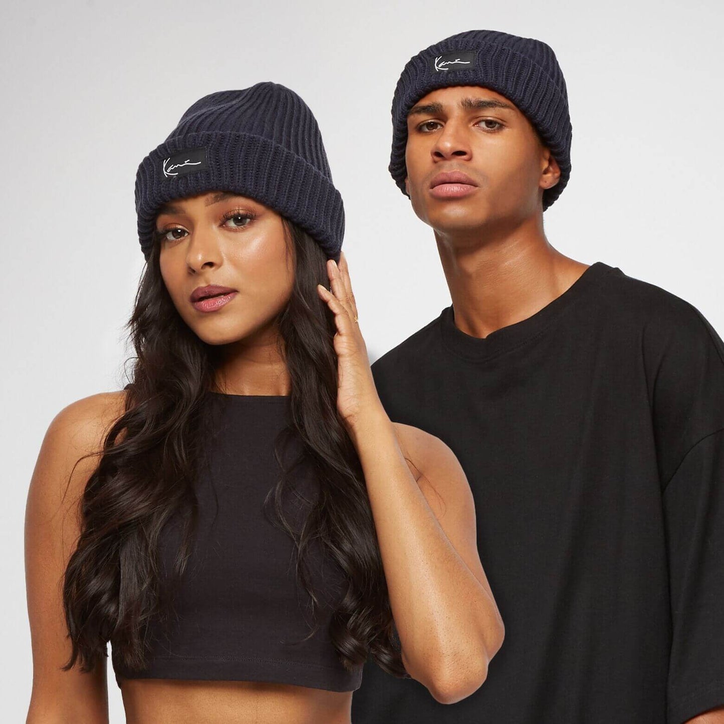 Zimná čiapka Karl Kani KK Signature Fisherman Beanie modrá