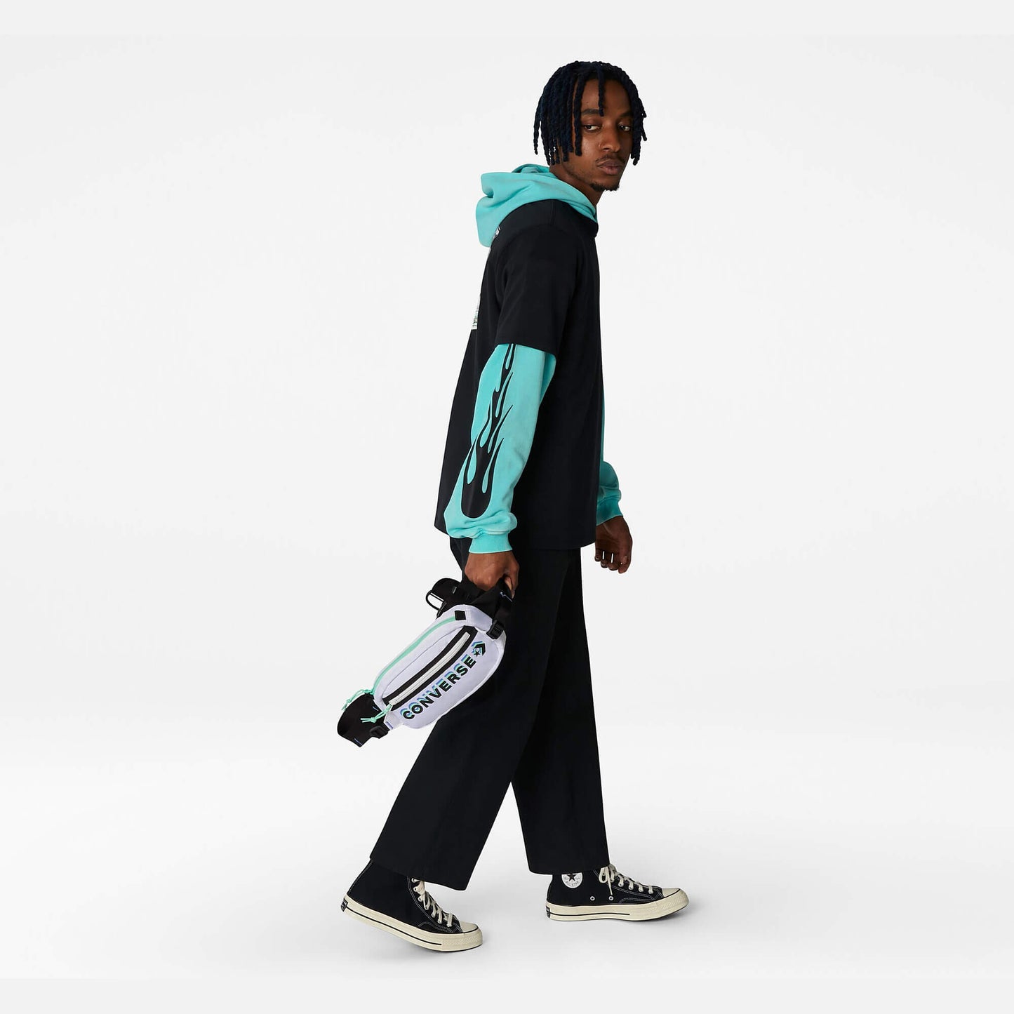 Converse Transition Sling Large Logo White/Black/Prism Green