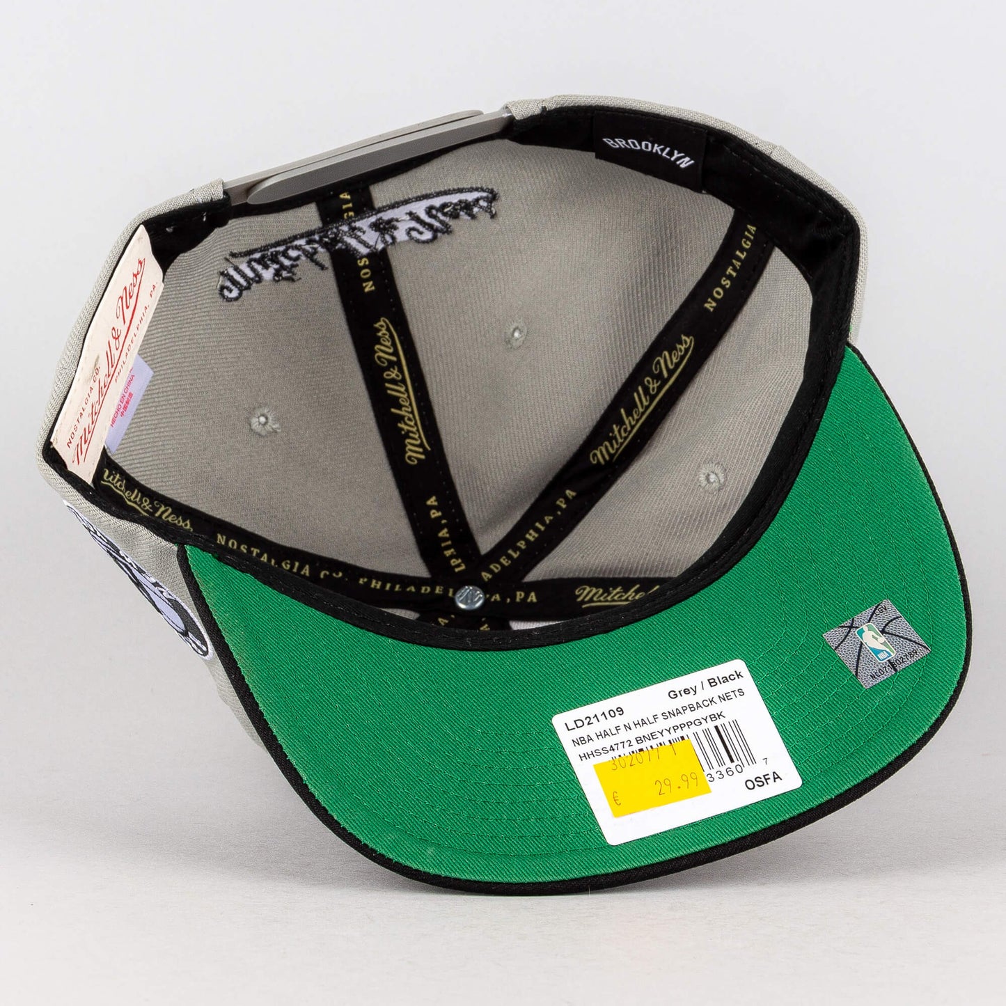 Šiltovka Mitchell & Ness NBA Half N Half Brooklyn Nets šedá